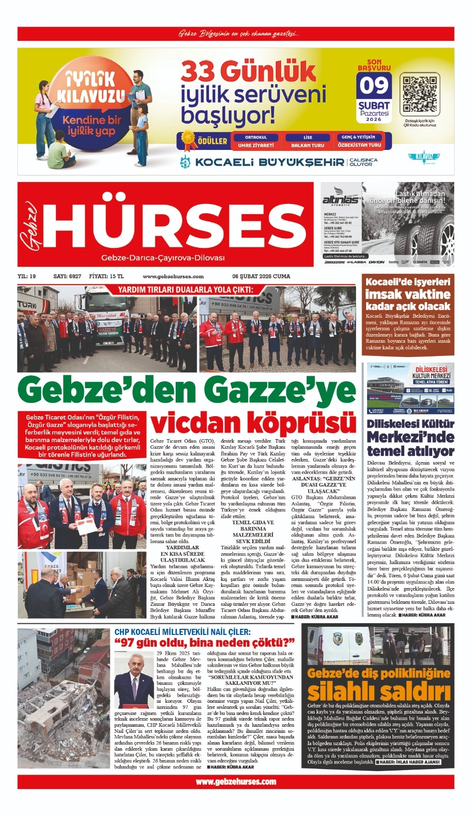 06 ŞUBAT 2026 TARİHLİ VİTRİN SAYFAMIZ...