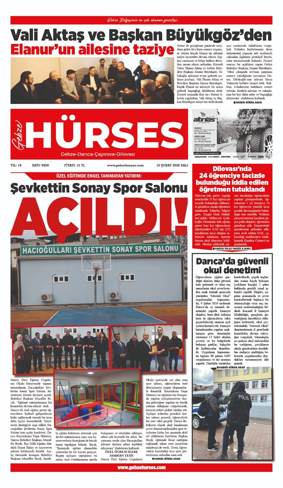 10 ŞUBAT 2026 TARİHLİ VİTRİN SAYFAMIZ...