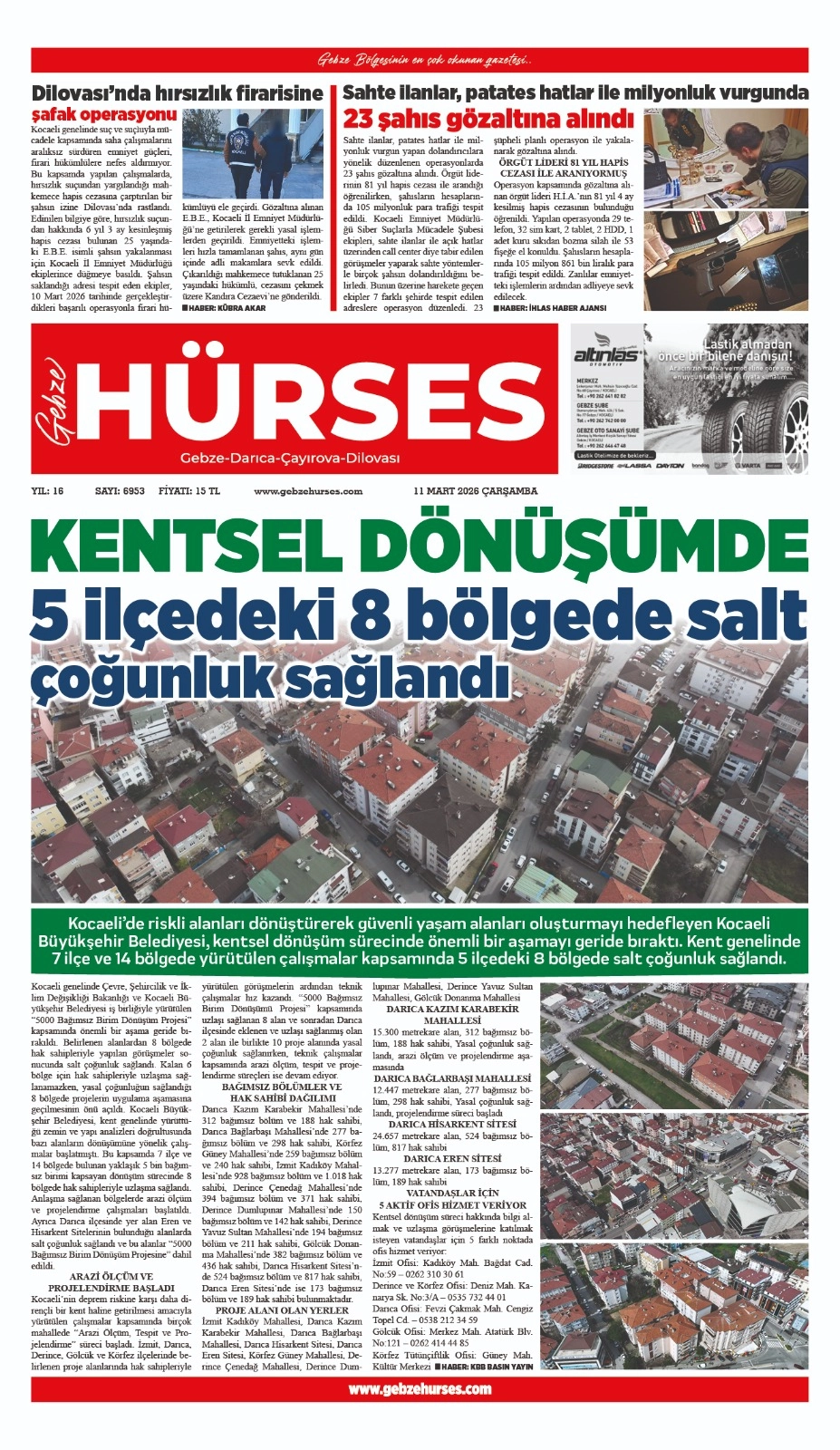 11 MART 2026 TARİHLİ VİTRİN SAYFAMIZ...