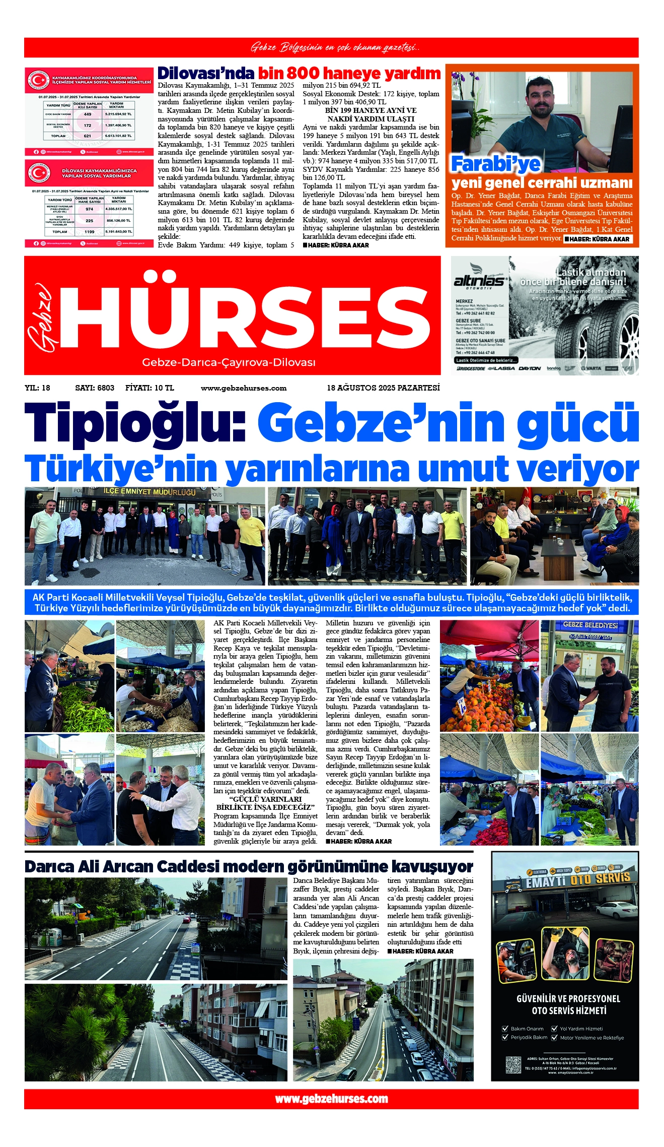 18 AĞUSTOS 2025 TARİHLİ VİTRİN SAYFAMIZ...	