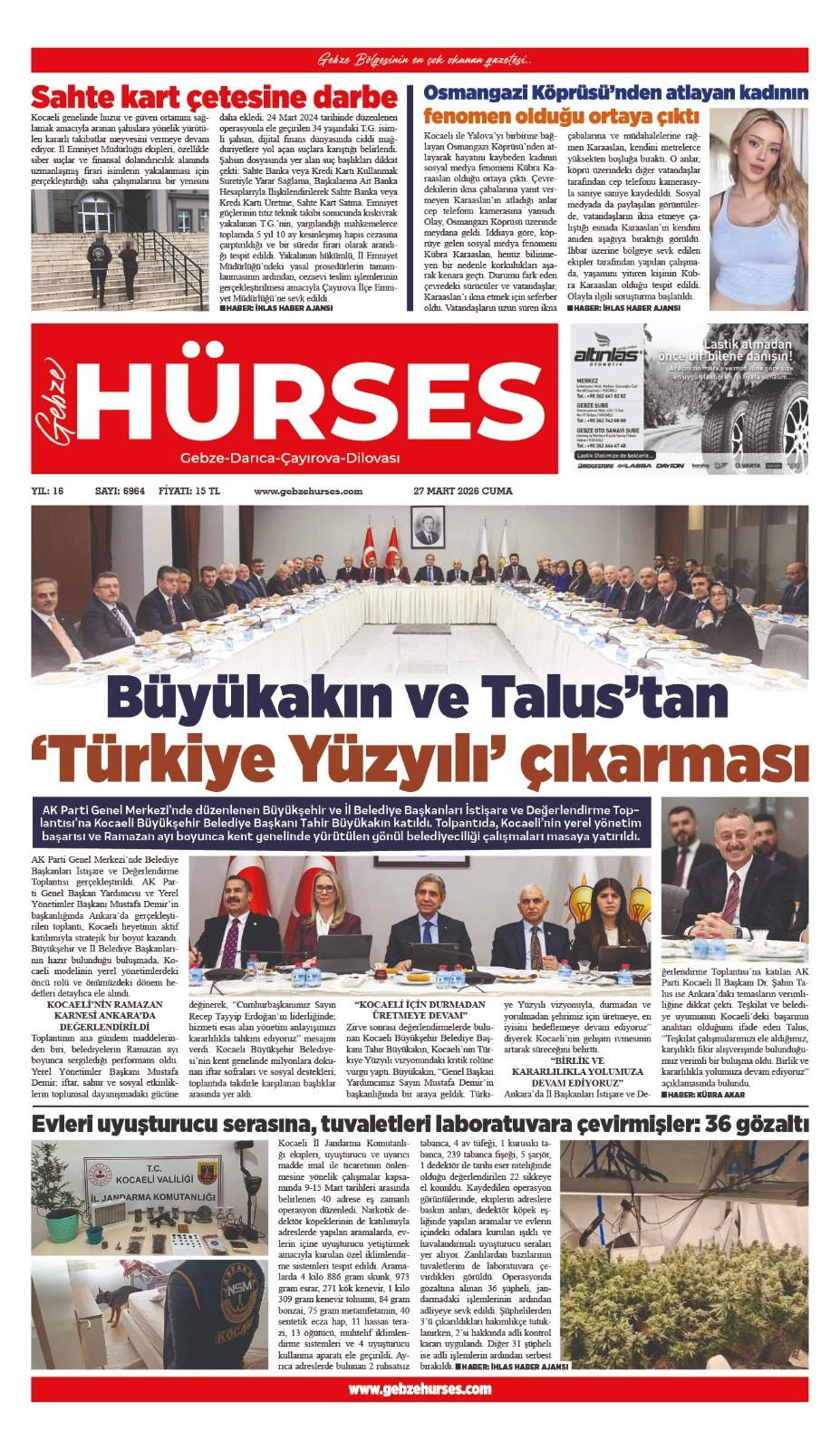 27 MART 2026 TARİHLİ VİTRİN SAYFAMIZ...