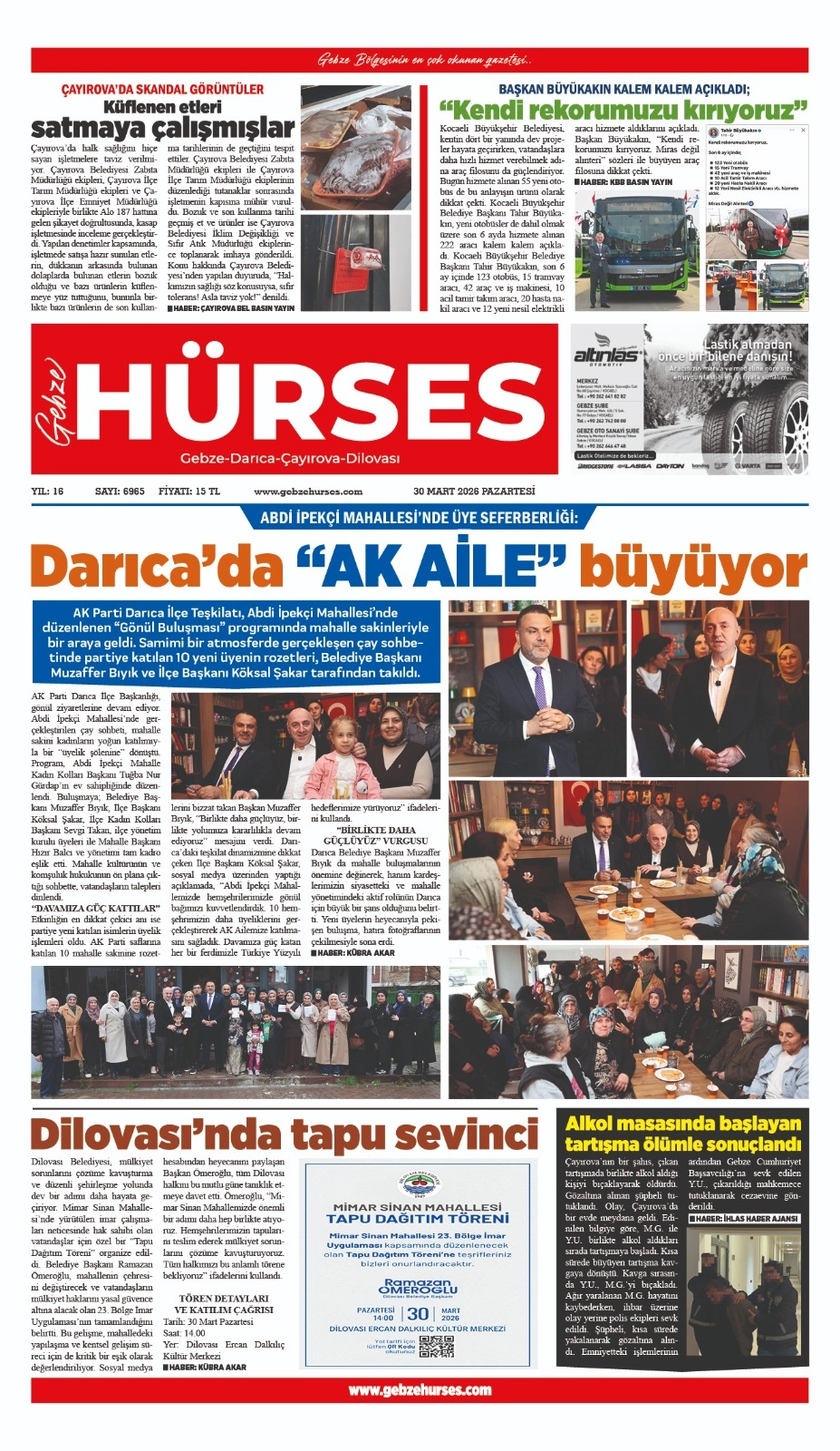 30 MART 2026 TARİHLİ VİTRİN SAYFAMIZ...