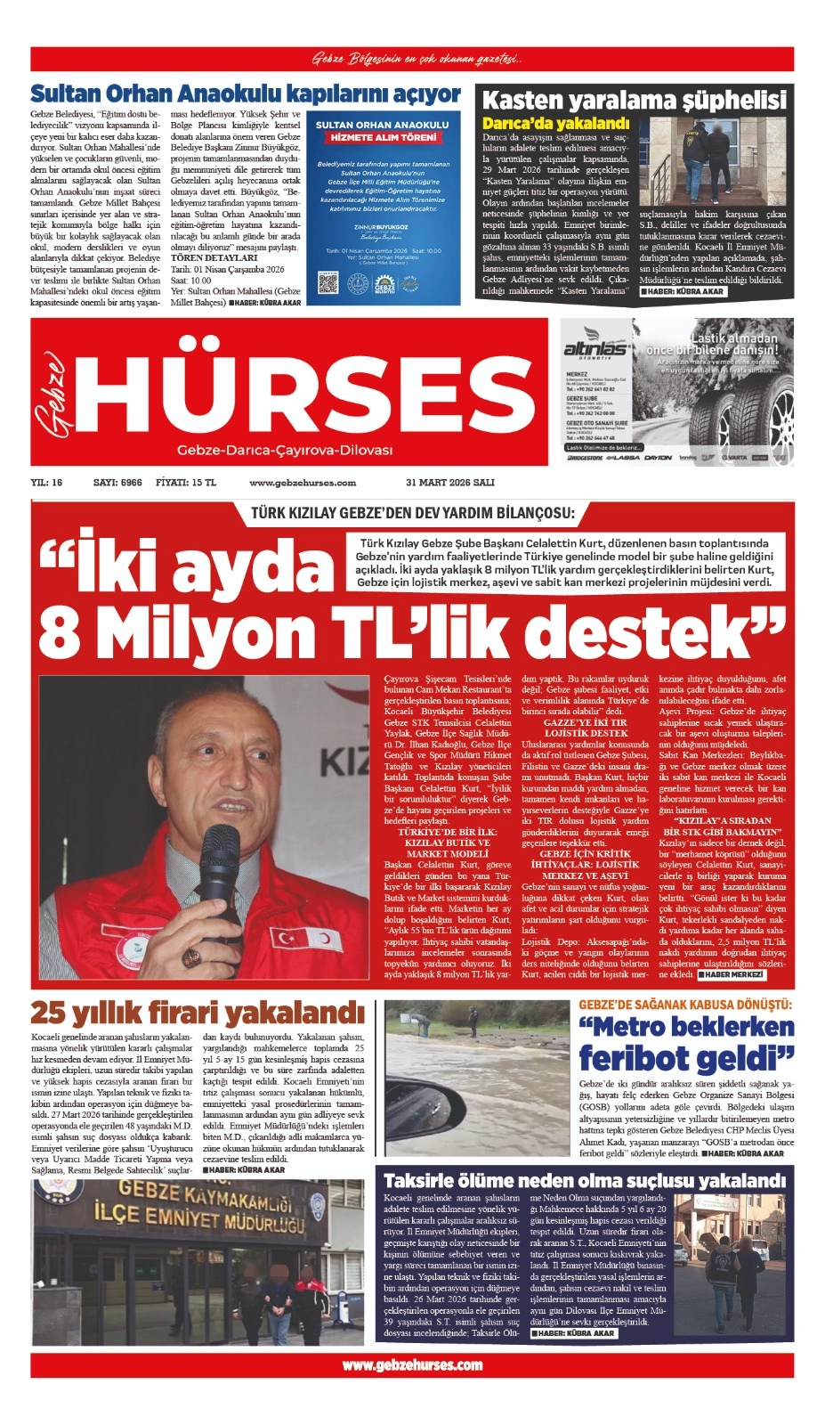 31 MART 2026 TARİHLİ VİTRİN SAYFAMIZ...