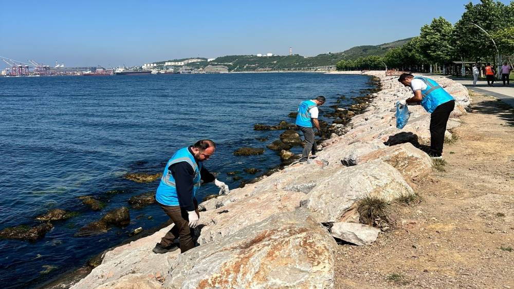 Dilovası’nda Marmara Denizi için sahil temizliği y