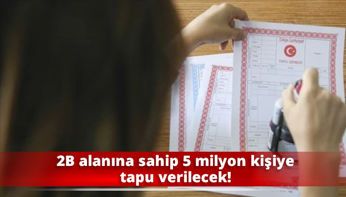 2B alanına sahip 5 milyon kişiye tapu verilecek!