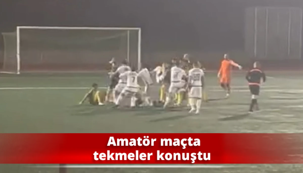Amatör maçta tekmeler konuştu 