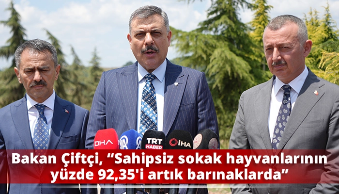 Bakan &Ccedil;ift&ccedil;i, &ldquo;Sahipsiz sokak hayvanlarının y&uuml;zde 92,35'i artık barınaklarda&rdquo;