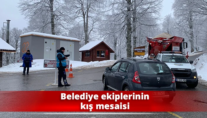 Belediye ekiplerinin kış mesaisi