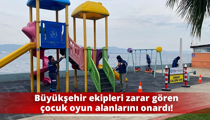 B&uuml;y&uuml;kşehir ekipleri zarar g&ouml;ren &ccedil;ocuk oyun alanlarını onardı!