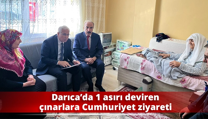 Darıca’da 1 asırı deviren çınarlara Cumhuriyet ziyareti