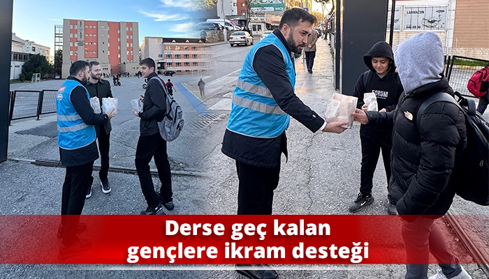 Derse geç kalan gençlere ikram desteği