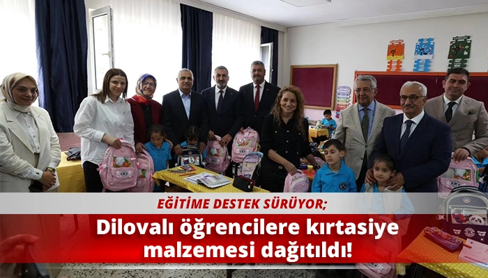 Dilovalı &ouml;ğrencilere kırtasiye malzemesi dağıtıldı!