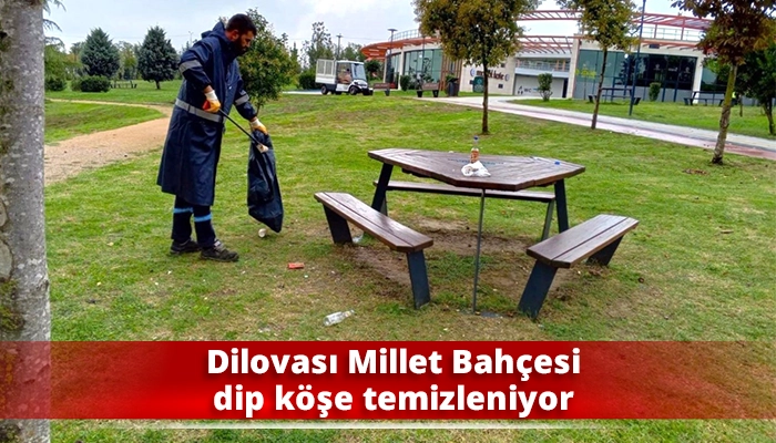 Dilovası Millet Bahçesi dip köşe temizleniyor