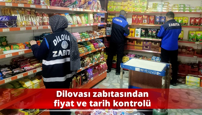 Dilovası zabıtasından fiyat ve tarih kontrolü