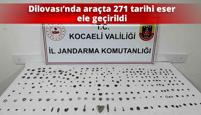 Dilovası&rsquo;nda ara&ccedil;ta 271 tarihi eser ele ge&ccedil;irildi