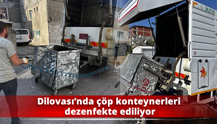 Dilovası’nda çöp konteynerleri dezenfekte ediliyor