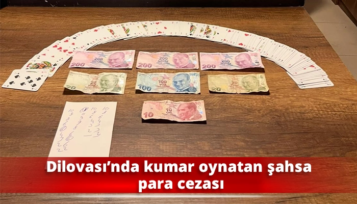 Dilovası’nda kumar oynatan şahsa para cezası