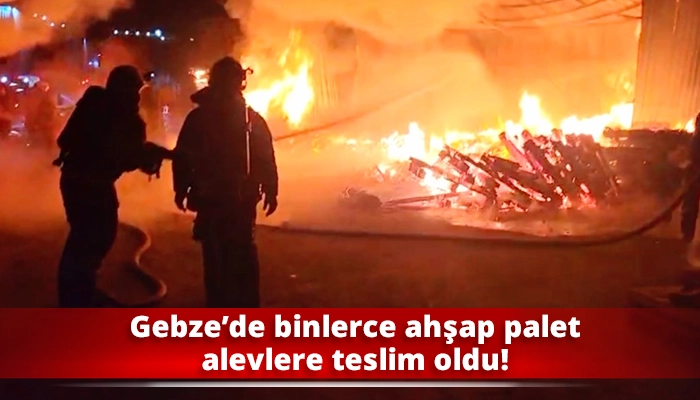 Gebze’de binlerce ahşap palet alevlere teslim oldu!