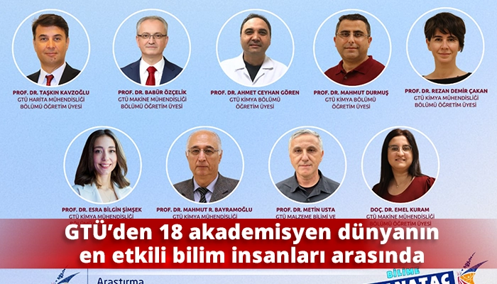 GT&Uuml;&rsquo;den 18 akademisyen d&uuml;nyanın en etkili bilim insanları arasında