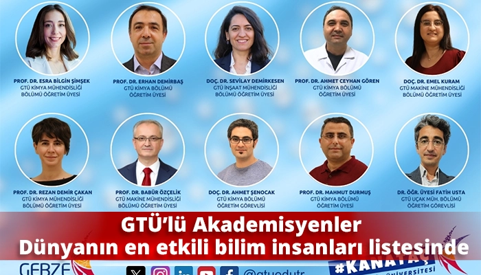 GTÜ’lü Akademisyenler dünyanın en etkili bilim insanları listesinde