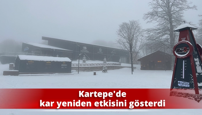 Kartepe&rsquo;de kar yeniden etkisini g&ouml;sterdi