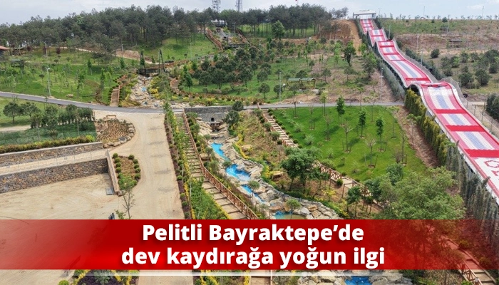 Pelitli Bayraktepe’de dev kaydırağa yoğun ilgi