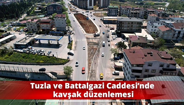Tuzla ve Battalgazi Caddesi&rsquo;nde kavşak d&uuml;zenlemesi