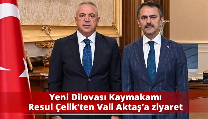 Yeni Dilovası Kaymakamı Resul &Ccedil;elik&rsquo;ten Vali Aktaş&rsquo;a ziyaret